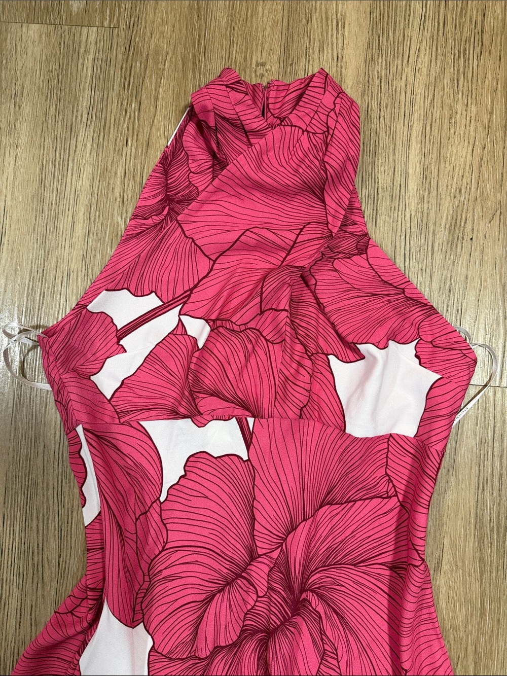 Donna Karan Fuchsia and White Floral Maxi Dress 12 - Picture 2 of 5